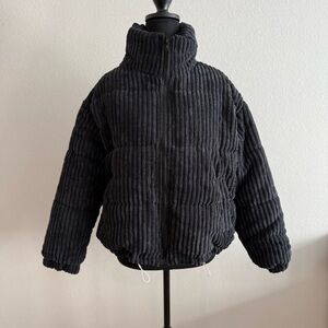 Black Corduroy Puffer Jacket